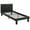 Black, variant on Benzara Faux Leather Upholstered Twin size Bed with tufted Headboard, Black