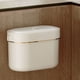 thumbnail image 5 of Basurero Pequeño para Baño, de Pared con Tapa, para Cocina y Baño, Gran Capacidad (9/7 L), Plástico Beige, Diseño Compacto., 5 of 6