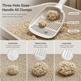 thumbnail image 2 of Cat Litter Scoop, Long Handle, Big Shovel, 3 Sizes of Holes, for Clumping Cat Litter, White, 2 of 7