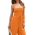 thumbnail image 2 of Coduop Women Spaghetti Strap Bell Bottom Jumpsuit Casual Sleeveless Playsuit Wide Leg Bodysuits, 2 of 5