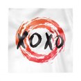 thumbnail image 1 of XOXO Decorative Satin Napkins Set of 4, Grungy Brush Painting Circle Frame with Kisses Love, Square Fabric Party & Dinner Napkin, 18", Coral Burnt Orange, by Ambesonne, 1 of 2