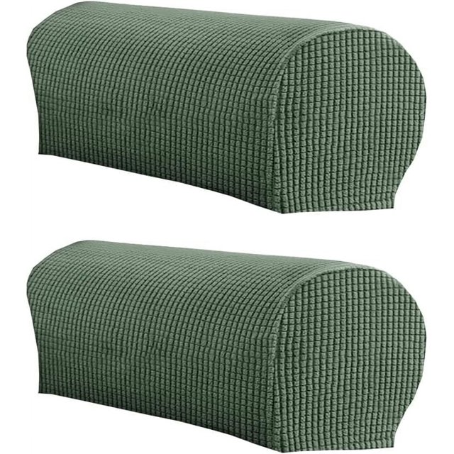 2 fundas de reposabrazos suaves y elásticas de felpa para sillas y sofás, protectores de muebles para sillones reclinables.