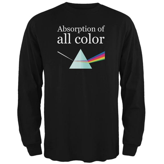 Halloween Science Absorption of Color Costume Mens Long Sleeve T Shirt Black LG