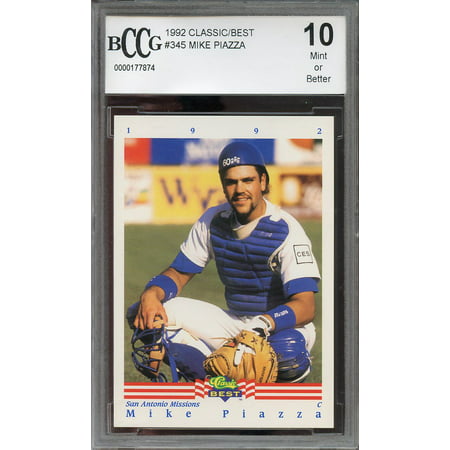 1992 classic/best #345 MIKE PIAZZA los angeles dodgers rookie card BGS BCCG