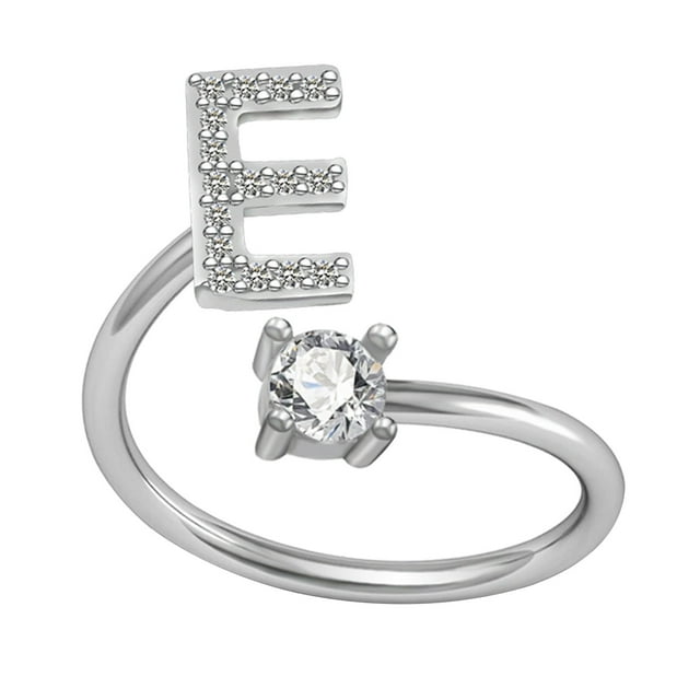 WREESH Bague Mode Exquise 26 Style Alphabet Anglais Lettre Bague en Cuivre