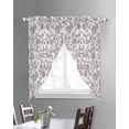 thumbnail image 3 of Purple Floral Leaf Swag Valances for Windows, Retro Farmhouse Plant Tree Branch Rod Pocket Sheer Valances for Large Windows, Swag Toppers Light Filtering for Kitchen Living Room 2 Panels 36''x63'', 3 of 6
