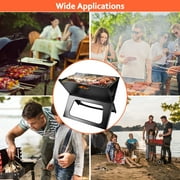Imountek Portable Notebook Charcoal Grill, Foldable Outdoor Barbecue Grill for Camping Garden, Black