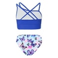 thumbnail image 2 of Haitryli Kids Girls Two Piece Swimsuit Swimming Tankini Rash Guard Camisole and Brief Panties Set Royal Blue&Butterfly 14, 2 of 7