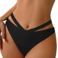 thumbnail image 1 of Women Plus Size High Waist Bikini Bottoms - Swim Briefs with Ruched Bottom, High Cut & Full Coverage - Quick-Drying, 1 of 6