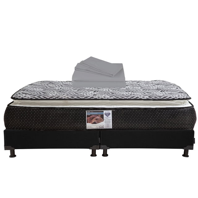 Colchón King Size + Box + Juego de Sábanas + Protector de Colchón + Almohada Osos Spring Air DICASA Omega