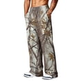 thumbnail image 5 of Havenx Mens Baggy Camo Pants Wide Leg Dry Leaf Print Elastic Waist Sweatpants with Pockets Open Bottom Camouflage Trousers Workout Athletic Jogger Soft Lounge Streetwear,Camel L, 5 of 7