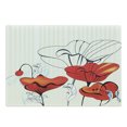 thumbnail image 1 of Poppy Flower Cutting Board, Florets and Buds with Curly Leaves and Red Petals in Vintage Style, Decorative Tempered Glass Cutting and Serving Board, Large Size, Red Pale Blue Beige, by Ambesonne, 1 of 1