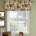 thumbnail image 3 of Blueberry Spring Leaves Curtain Valances for Windows, Kitchen Valance Window Treatments Panel 2 Pack, Brown Botanical Branches Rod Pocket Short Curtains for Bathroom Bedroom 42 x 12 Inch, 3 of 8