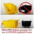 thumbnail image 5 of WallPeg Tool Board Accessories Plastic Pegboard Bins – Yellow Pegboard Bins 10 ea, 5 of 6