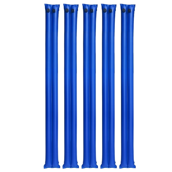 KFFKFF Pool Cover Water Bags, 5-Pack 8 Ft, Double-Chamber Design, 0.4mm Thick PVC with Leak-Resistant Screw Caps, Ideal for Securing Inground Pool Covers During Winter, Blue