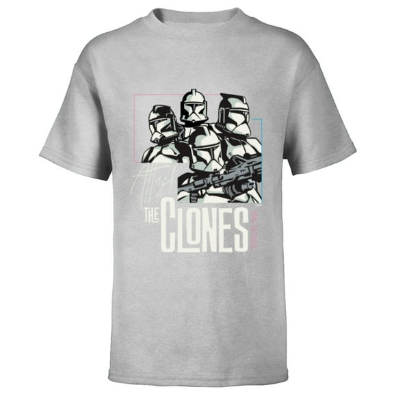 Star Wars The Clones Tour ‘02 - Short Sleeve T-Shirt for Kids - Customized-Athletic Heather