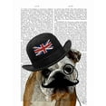 thumbnail image 2 of Fab Funky 26x32 Gold Ornate Wood Framed with Double Matting Museum Art Print Titled - British Bulldog and Bowler Hat, 2 of 4