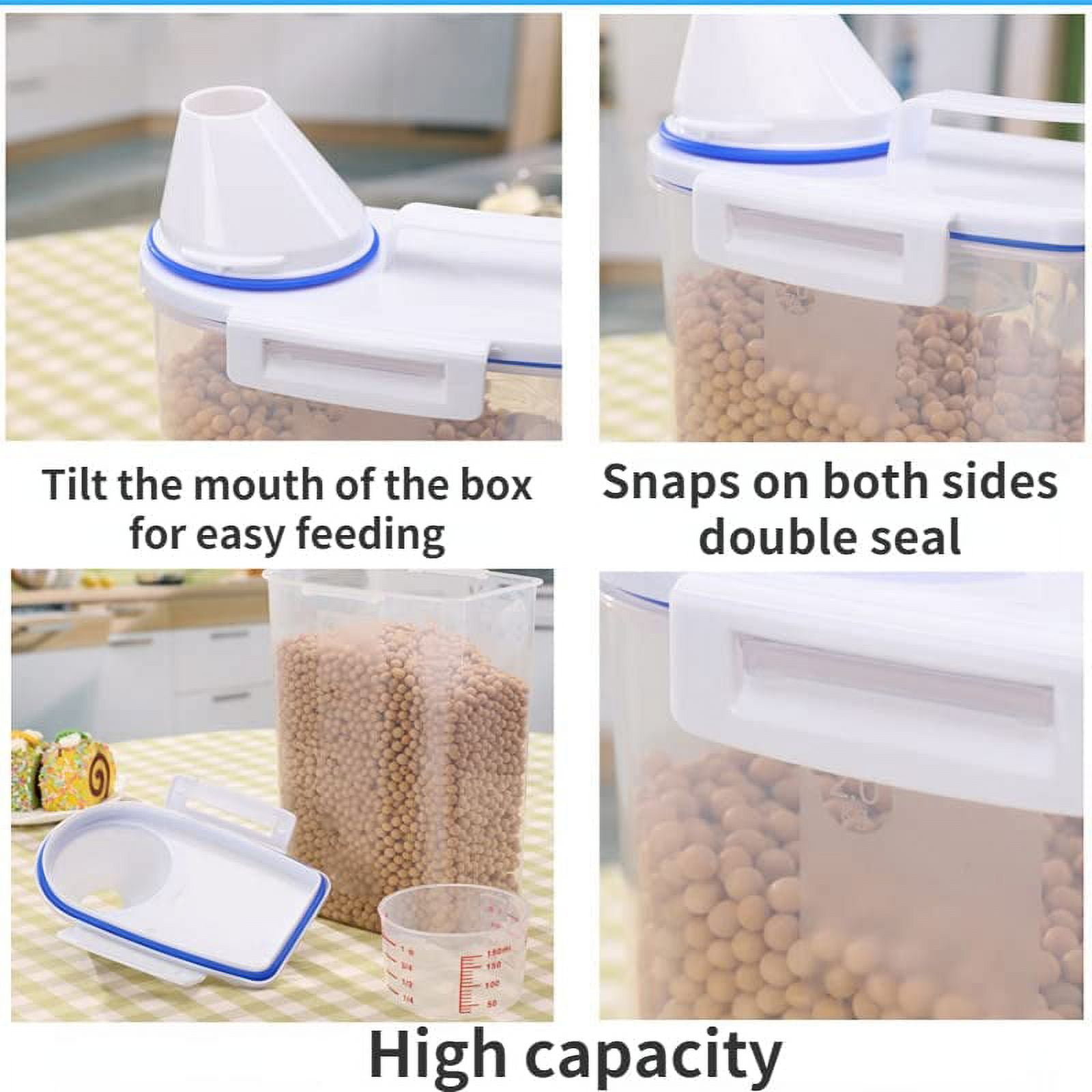 Basicwise Wide Mouth Plastic BPA-Free Reusable Rice Dispenser