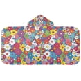 thumbnail image 5 of Yayeee Kids Hooded Towel with Hand Pockets Beach Soft Absorbent Bath Wrap 50 x 23.5 inch, Whimsical Floral, 5 of 5
