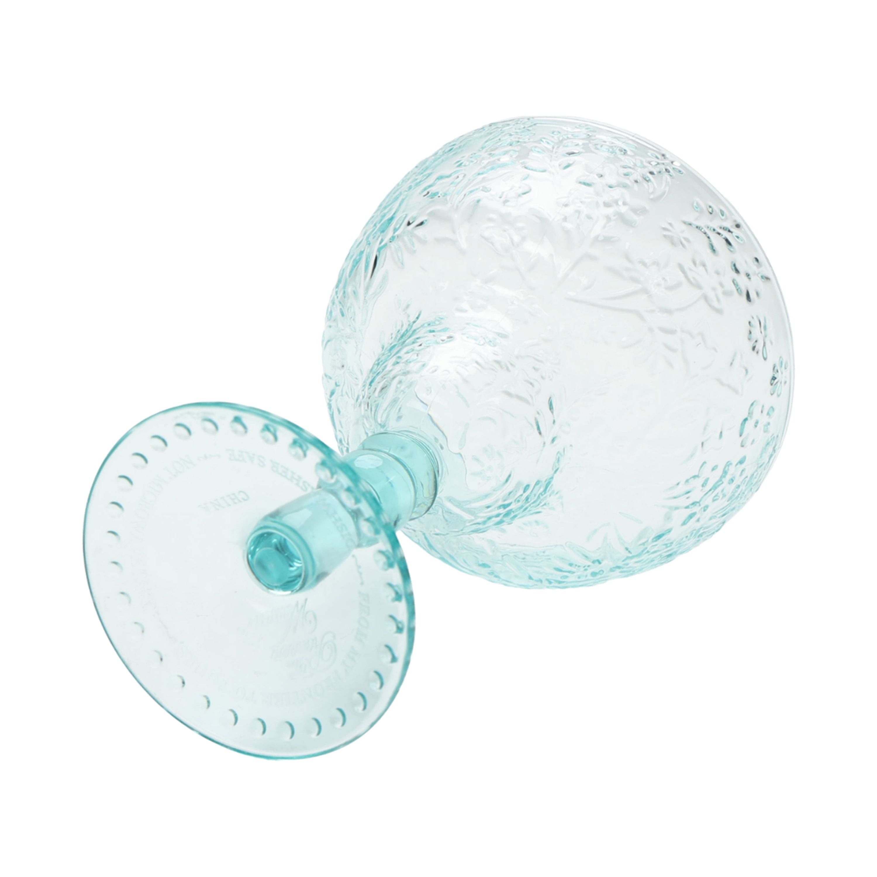 (2 pack) The Pioneer Woman Ditsy 14-Ounce Tritan Margarita Cocktail Glass, Teal