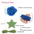 thumbnail image 2 of Uxcell 504pcs Foam Rose Heads 1" Artificial Bulk Stemless Foam Fake Flowers with Leaves Pearls Diamonds for DIY Crafts, Dark Blue, 2 of 5