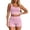 Pink, variant on OOOUM Women 2 Piece Workout Set Square Neck Crop Tank High Waist Biker Shorts Outfit Ladies Stretchy Athletic Sports Yoga Tracksuit Black L