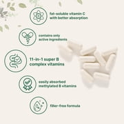 Micro Ingredients Pure Methylated B Complex, 240 Capsules | 11-in-1 Formula with Methylfolate, B12, Thiamin, Inositol, Choline, Fat Soluble Vitamin C | Filler Free, Non-GMO