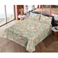 thumbnail image 4 of Ambesonne Floral Design Fitted & Flat Sheet with Shams 4 Pcs Set, Colorful Jumble Bloom, Queen, Sea Green and Pale Pink, 4 of 5