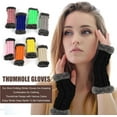 thumbnail image 7 of 2Pairs Knit Arm Warmers Fingerless Knitting Gloves Winter Mitten Gloves ThumbHole Costume, 7 of 7