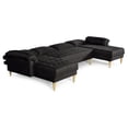 thumbnail image 3 of Sala Modular Doble Chaise Makora Salazar con Memory Foam Color Negro Lino Respaldo Reclinable de 3 Posiciones, 3 of 7