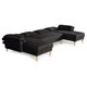 thumbnail image 3 of Sala Modular Doble Chaise Makora Salazar con Memory Foam Color Negro Lino Respaldo Reclinable de 3 Posiciones, 3 of 7