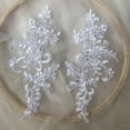thumbnail image 4 of GROFRY 2Pcs Embroidery Lace Applique Sewing Flower Fabric Collar Patch Motif Wedding Gown Dress Bridal DIY Crafts for Daily Wear Tailor Shops, 4 of 8
