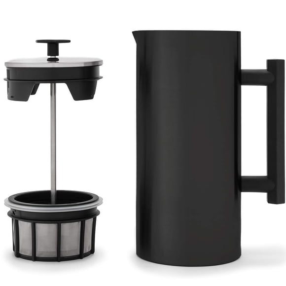 ESPRO - P6 French Press - Double Walled Stainless Steel Insulated Coffee and Tea Maker, Keep Drinks Hot for Hours, Ideal for Travel and Camping (Matte Black, 32 Ounce)