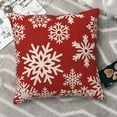 thumbnail image 3 of Christmas Pillow Covers 18X18 Inch Set of 2 Snowflake Christmas Decor Pillow Covers Christmas Red Throw Pillows Winter Farmhouse Cushion Cases Linen for Home Decor Sofa Couch Living Room, 3 of 6