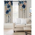 thumbnail image 2 of Navy Blue Spring Floral Blackout Curtains for Bedroom Living Room Darkening Curtains 84 Inch Length 2 Panels Set Farmhouse Butterfly Rustic Window Curtain Window Treatment Grommet Drapes 42"x84", 2 of 9