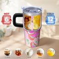 thumbnail image 6 of Butterfly 20oz Stainless Steel Tumbler with Handle and Straw – Insulated Travel Cup with Sliding Lid, 360° Full Wrap Printed Mug for Home, Outdoor & Sports Use, Spring, 6 of 6