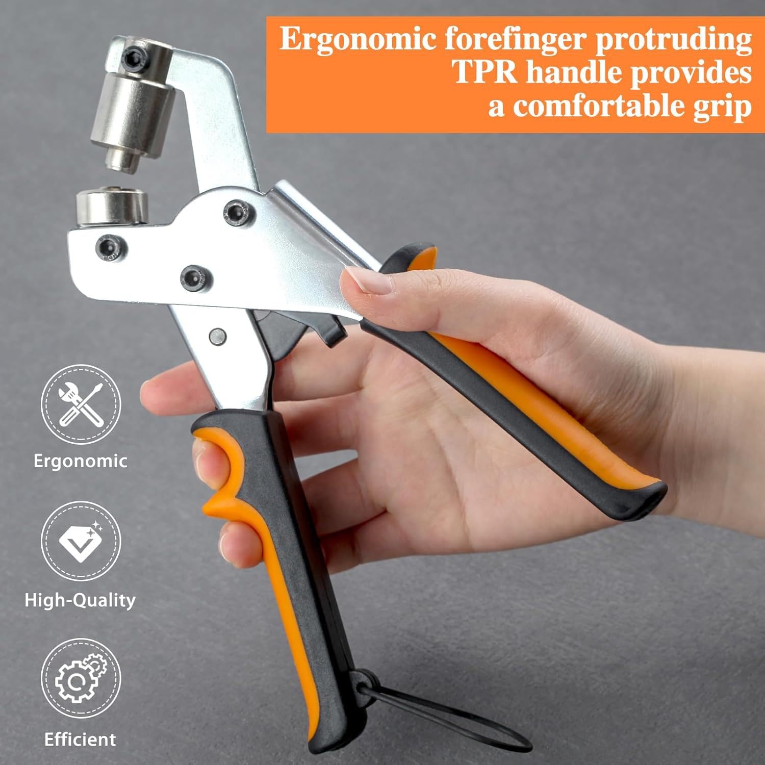 Professional Grommets Kit Handheld Eyelet Kit Hole,  Eyelet Tool, Press for Tarp, Fabric, Banner, Canvas, Leather, Tents, Vinyl, Punching Machine