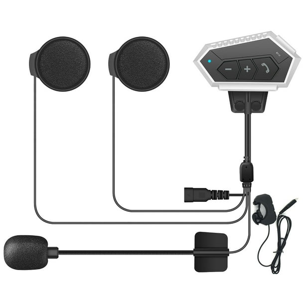 Casque de moto Casque Bluetooth 360H Longue Veille Casque Bluetooth 5.0  avec batterie 500mAh Contrôle d'appel de musique Écouteur Bluetooth sans fil  pour casque de moto (Noir)