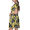 thumbnail image 2 of Naloa Orchids Flowers Print Womens Summer A-Line Dress with Pockets,Short Sleeve Dresses,Flowy Beach Swing Dress for Vacation Travel, 2 of 6