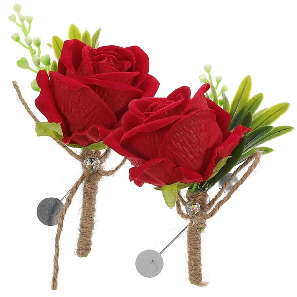 2 piezas Corsión de boda Corsages Bridal Rose Boutonnenes Boutonniere para hombres Mujeres