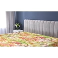 thumbnail image 5 of Ambesonne Floral Design Fitted Sheet, Asian Flowers Dreamy, King Size, Apple Green Coral, 5 of 5