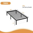 thumbnail image 3 of Simenmax Twin Bed Frame Classic Metal High Platform Bedframes, 3 of 6