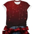 thumbnail image 5 of Womens Cute T-shirts with Love Heart Prints Loose Fit Valentines Holiday Casual Tees Plus Size Crew Neck Tops (M, Red #01), 5 of 5