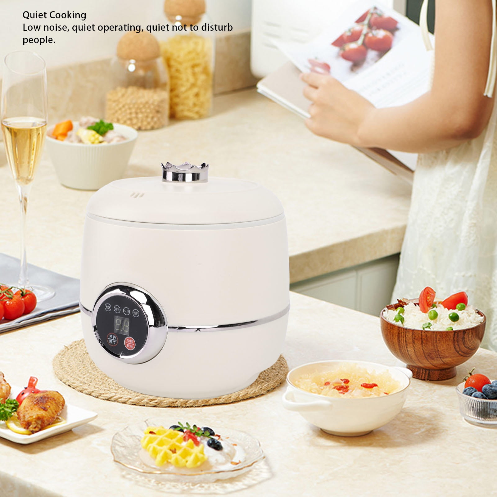 Suodoka 1.6L Mini Electric Rice Cooker – Multifunctional, Non‑Stick, 3‑D Heating, 12‑Hour Keep Warm, Portable & Safe