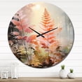 thumbnail image 3 of Designart "Peach Ferns love expression" Floral Oversized Wall Clock, 3 of 5