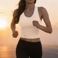 thumbnail image 4 of Besolor Summer Tank Tops for Women Ribbed Knit Color Block Crewneck Sleeveless Slim Fitting Comfy Running Workout Top, 4 of 6