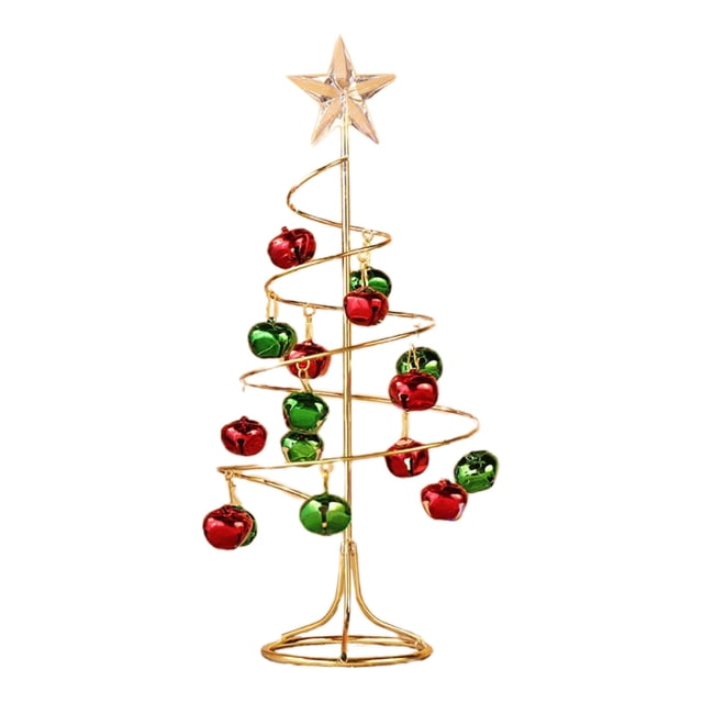 Tabletop Metal Christmas Tree Wrought Iron Ornament Display Stand Christmas Ornament 11 Inch Desktop Decorations Mini Xmas Tree