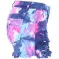 thumbnail image 3 of Womens Tie Dye Ripped Denim Shorts Blue XXL, 3 of 4