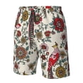 thumbnail image 5 of Kll Dark Enchanted Flowers And Birds Men'S Casual Summer Beach Shorts Hawaiian Shorts With Pockets-Large, 5 of 9