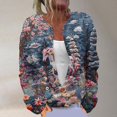 thumbnail image 2 of Aellinatey Women's Christmas Plus Size Printed Button Cardigan Winter Warm and Comfortable Chunky Knit Tops Coat, 2 of 9